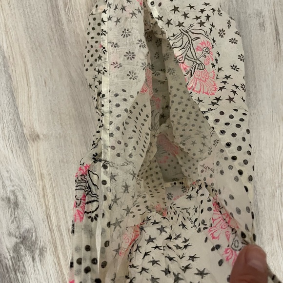 Free People Lightweight Sheer Tote Tan with Black & Pink Like New - Picture 10 of 10